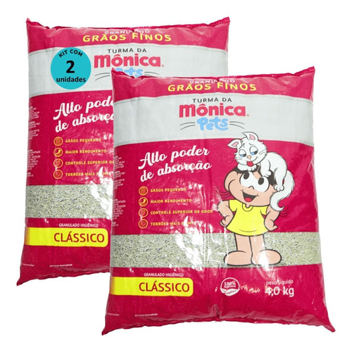 Granulado Sanitário Grãos Finos Turma Da Mônica Pets 4,0kg