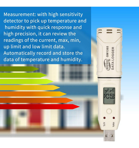 Data Logger Usb De Humedad Y Temperatura - Benetech Gm1365