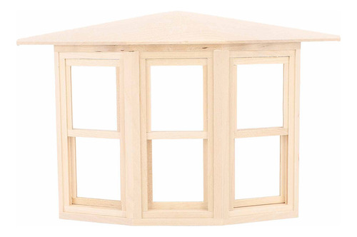 Casa De Muñecas Asseccories 1:12 Con Ventana De Madera De Ab