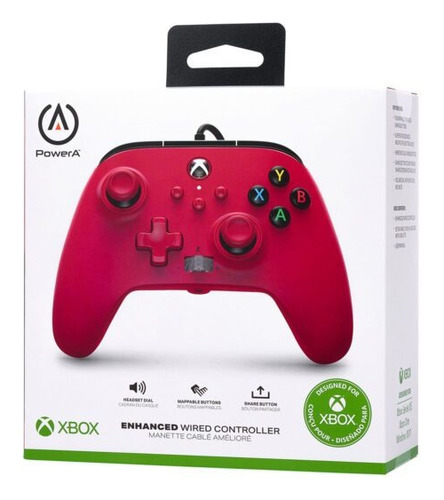 Control Alambrico Powera Para Xbox Series X/s/one Color Rojo