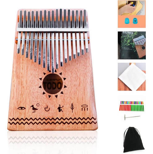 Kalimba Thumb Piano De 17 Teclas Madera De Caoba Martil...