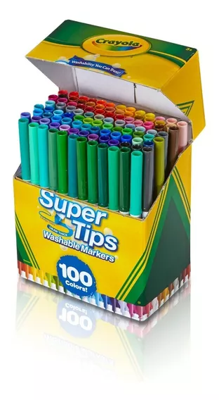 Marcadores Crayola Supertips Punta Cónica X 100 Colores
