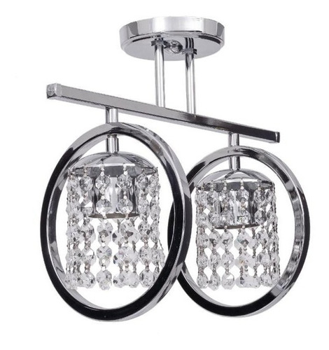 Aplique Barral 2 Luces Mini Emma Cromo Cristal Apto Led