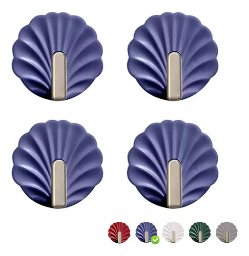 Color Adhesivo Gancho Shell Decoración Gancho 4pcs