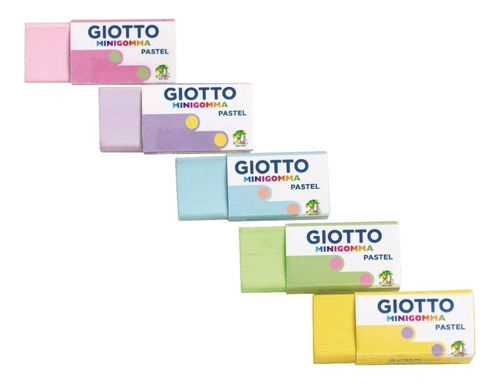 5 Gomas De Borrar Giotto Colores Pastel