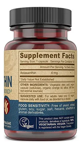 Deva Nutrition Vitamins Astaxantina 4 Mg, Vegano, Hecho De M