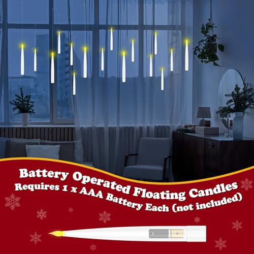 18 Pcs Velas Flotantes Con Varita, Decoraciones Mágicas Vel