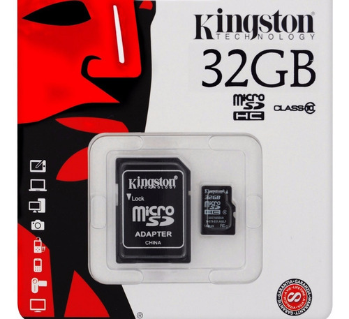 Memoria Microsd Micro + Sd Kingston 32gb  Clase 10 Original