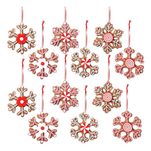 12 Pcs 4 Inch Christmas Snowflake Ornaments Assorted Gi...