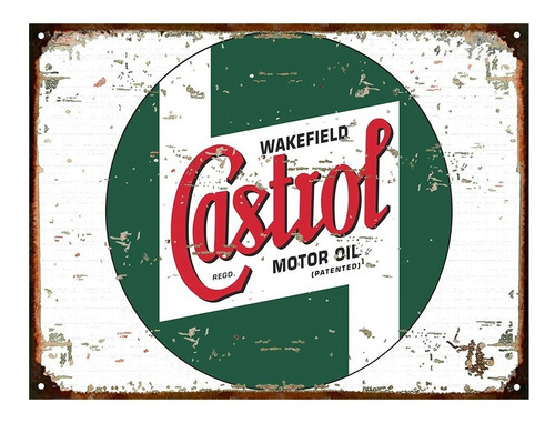 Cartel De Chapa Publicidad Antigua Logo Castrol A013