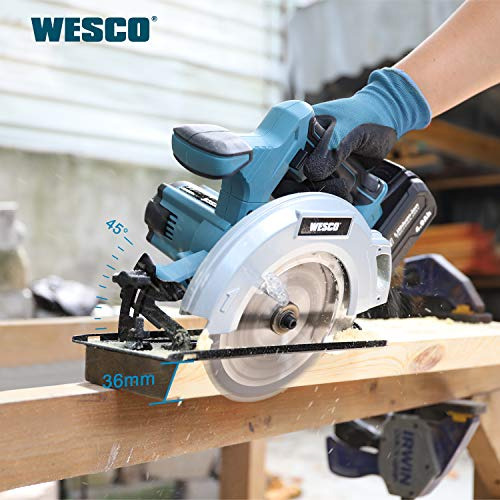 Wesco 5 Max Cordless Circular Saw With Ah Li On Bateria And