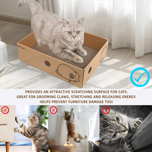 Bloc De Rascar Para Gatos Primepets, Ancho Y Reversible, Paq