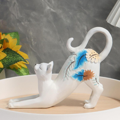 Estatua De Gato Que Se Estira, Decoración, Obra De Arte,