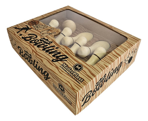 Juego De Bowling Madera Artesanal Maderplast