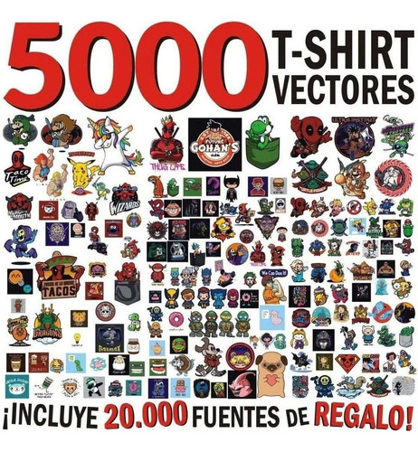 Pack De 5000 Vectores Premium De Remeras Sublimar Serigrafía