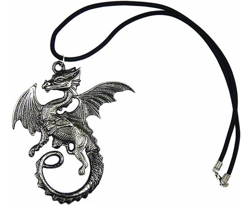 Collar Dragon Con Navaja Oculta Fantasy Defensa Personal Emergencia Fm-426 Color Gris