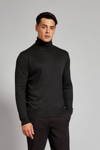 Sweater Devré Polera Liso Negra Hombre 60d000188002