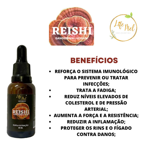 Kit C/3 Extrato De Cogumelo Reishi 30ml Concentrado