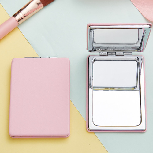 Miniespejo De Maquillaje De Doble Cara Con Bolsillo Plegable