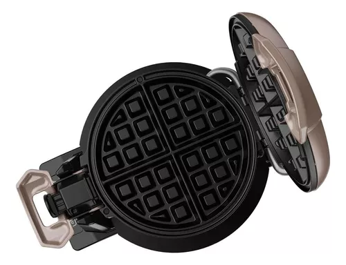 Maquina Para Hacer Waffles Giratoria Con Placas De Cocción Dobles, Color  Negro