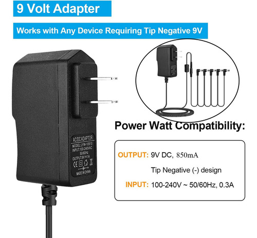 W Cable Adaptador De Corriente De 9 Efectos De Guitarra,