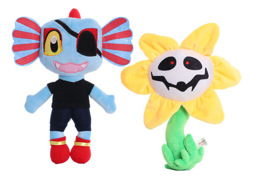 2 Peças Undertale Undyne Flowey Boneca De Pelúcia Presente