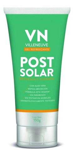 Gel Refrescante Post Solar Con Aloe Vera 150g Villeneuve 