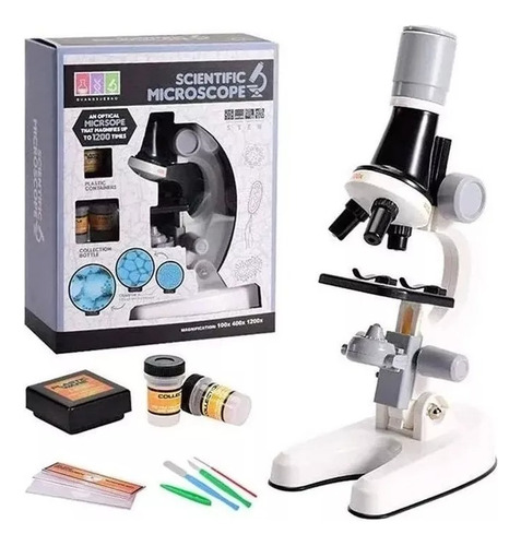 Kit Microscopio Compuesto Con Luz 100x A 450x + Accesorios