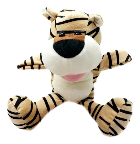 Titere Mano Peluche Tigre Patas Largas Selva Felino Juguetes