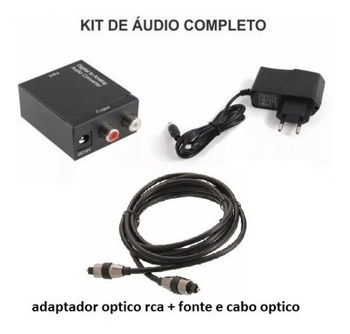 Adaptador Óptico Rca + Cabo Smart Tv Sansung LG Sony P/ Home