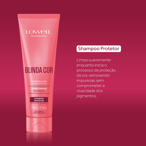 Shampoo Lowell Blinda Cor Protetor Prolonga A Cor