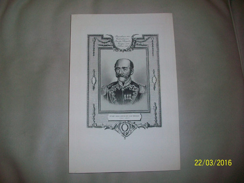 Retrato Juan Gregorio De Las Heras. Litografía De 1910