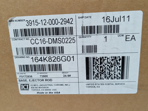 Ici Base Ejector Rod 3915-12-000-2942 164k826g01 - Free Ccf