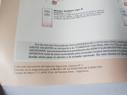 Imagen 2 de 6 de Poster Aviones Antiguos Ejército Arg Flotilla Mag 57302