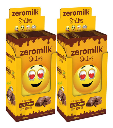 Kit C/2 Zeromilk Smile 40% Puro 80g Dp C/6 Un