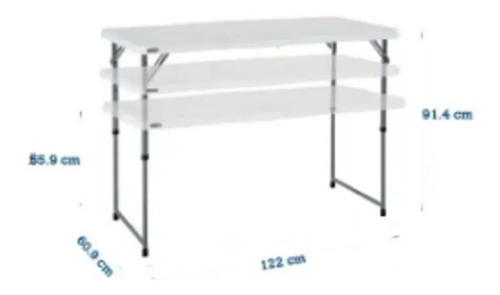 Mesa Plegable 1.2m Lifetime 3 Niveles De Altura