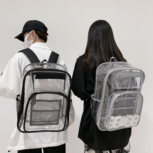 Mochila Transparente Correa Reforzada De Pvc Resistente Al