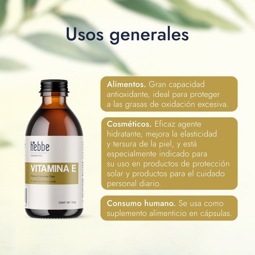 Imagen 5 de 10 de Vitamina E Pura Uso Cosmético 250 G