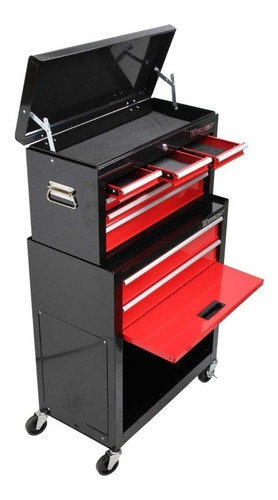 Combo Tamer Gabinete Movil + Caja De Herramientas Color Rojo/Negro