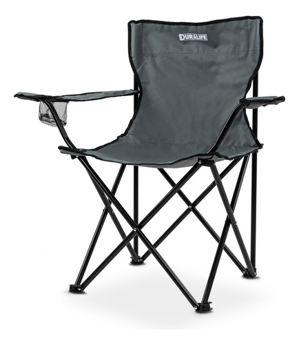 Silla Para Acampar Playa Y Pesca Plegable Portatil Gaon Color Gris