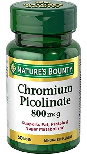 Nature`s Bounty Mega Picolinato De Cromo 800 Mcg Tabletas 50