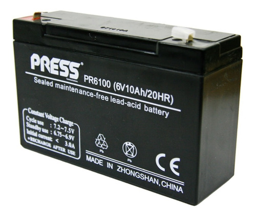 Bateria Gel Recargable 6v 10a Luz Alarma Ups Coche 1° Htec