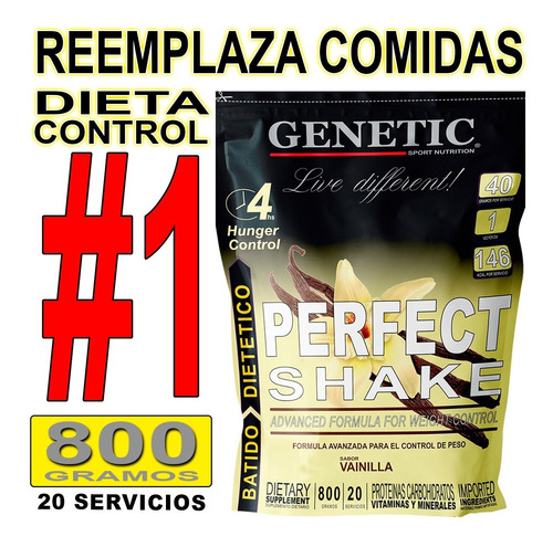 Batido Nutricional Proteico Dietetico Perfect Shake Genetic