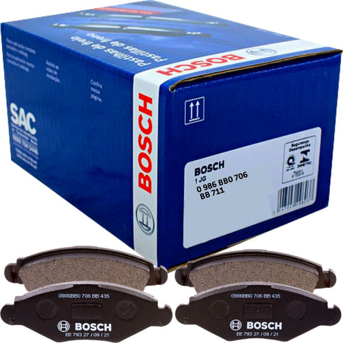 Pastilha De Freio Dianteira Bosch Peugeot 206 207 2007 2014