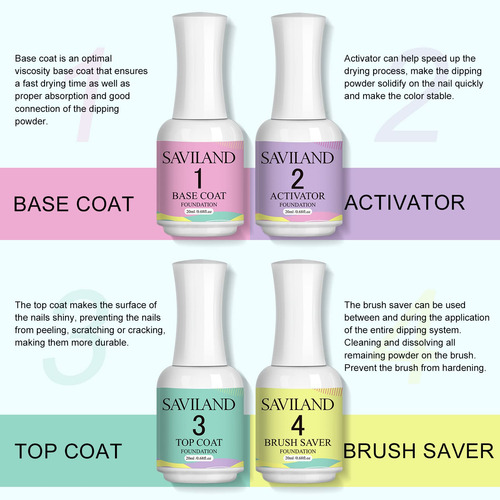 Saviland Juego De Polvo De Inmersión Líquido De 20 Ml, 11 Pi