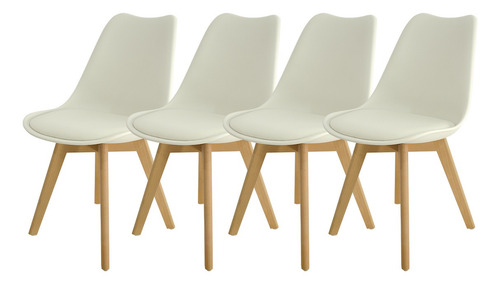 Sillas X 4 Eames Tulip Comedor Almohadón Patas Madera Cuotas