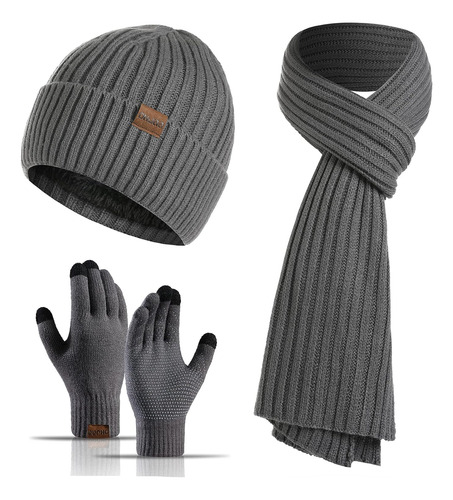 Conjunto De Gorro De Punto De Invierno Para Regalo Unisex, C