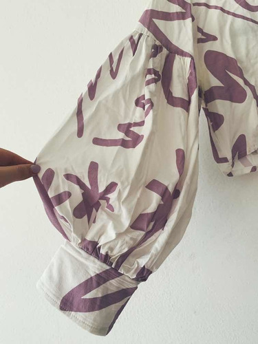 Blusa Mangas Globo Pólvora