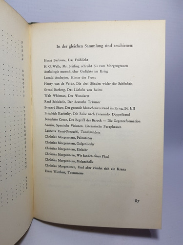 Libro Alemán Galgenlieder C. Morgenstern Ilus 1946 Mag 56463 (Usado)