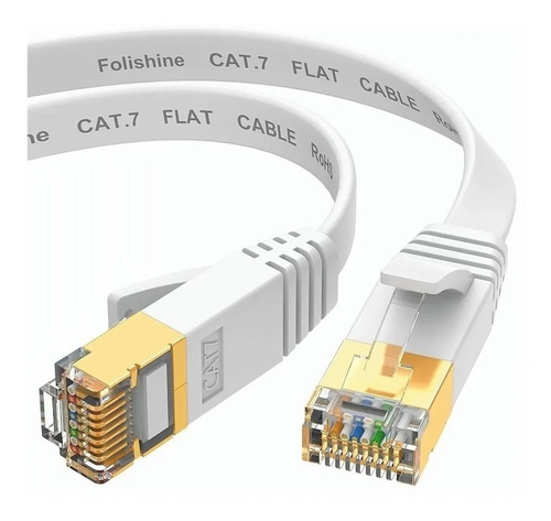Cable Rojo Plano Ethernet Cat 7 Rj45 Lan Bobina Stp 20 Metro